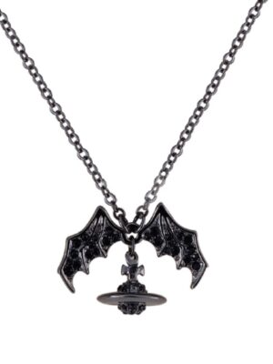 Gunmetal Bat Wings Necklace