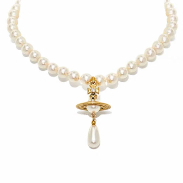 One Row Drop Pearl Choker