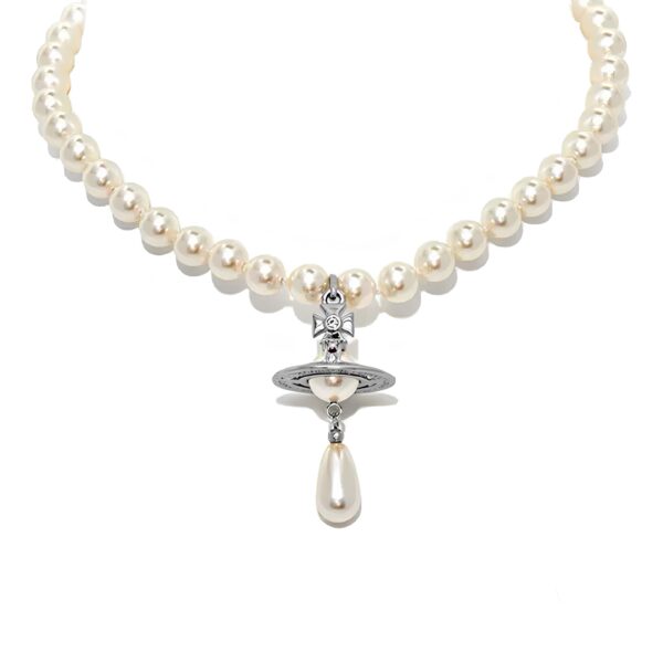 One Row Drop Pearl Choker